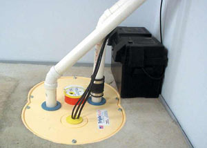 Milton installation of a submersible sump pump system