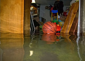 A flooded basement bedroom in Mayo