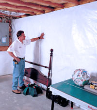 Plastic 20-mil vapor barrier for dirt basements, Chattahoochee, Florida installation