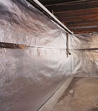 Radiant heat barrier and vapor barrier for finished basement walls in Deltona, Florida
